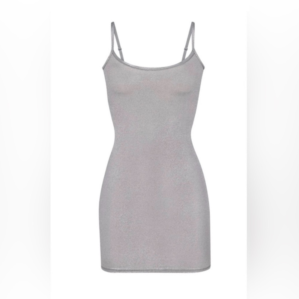 SKIMS Shimmering Silver Mini Dress